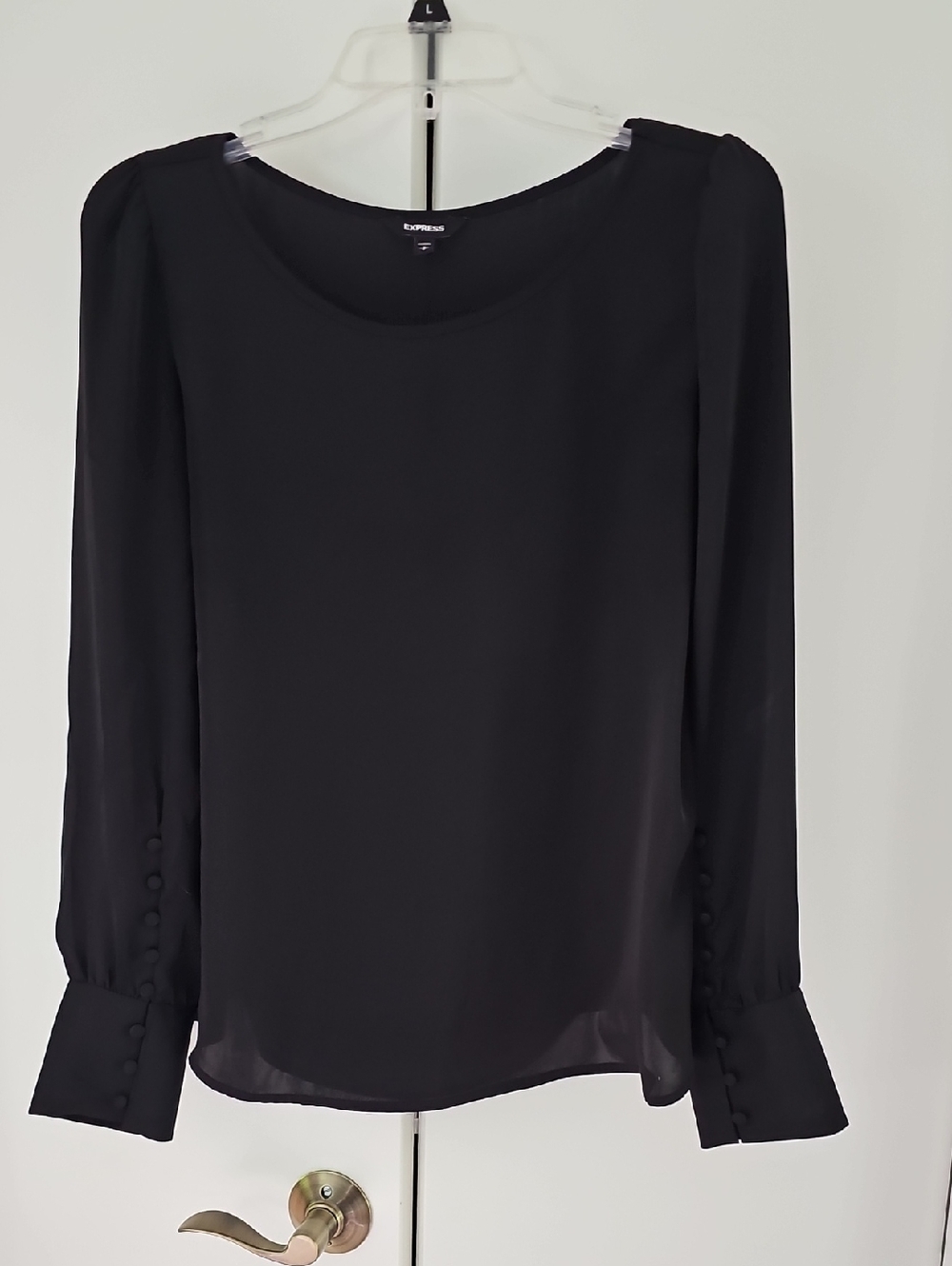 Express Women’s Black Long-Sleeve Blouse